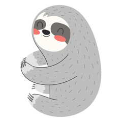 Fototapeta premium Cute sloth flat