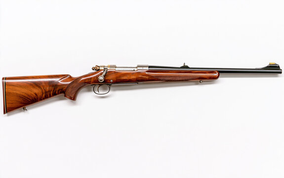 Classic wooden hunting rifle illustration