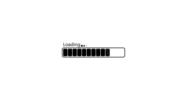 Minimalist loading progress bar animation on white background, for web and, app interface indicator status