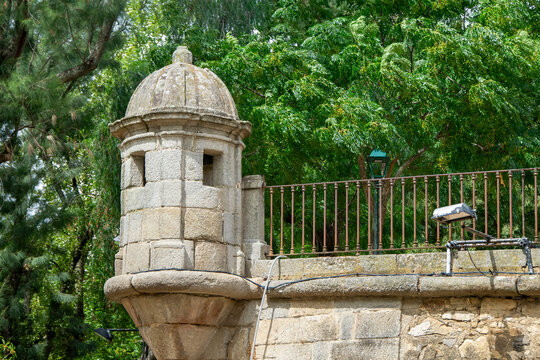 Historic stone watchtower in Evora