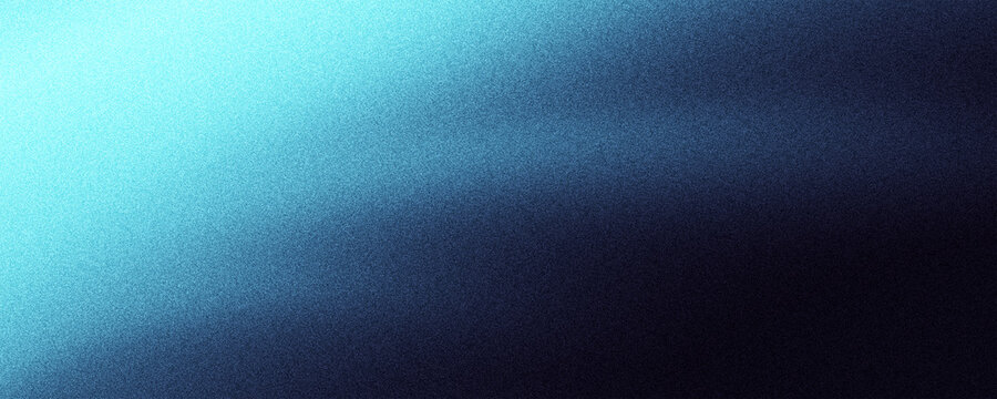Dark cyan blue grainy background blurred glowing ambient light on dark backdrop, noise texture header, poster, wallpaper, banner design