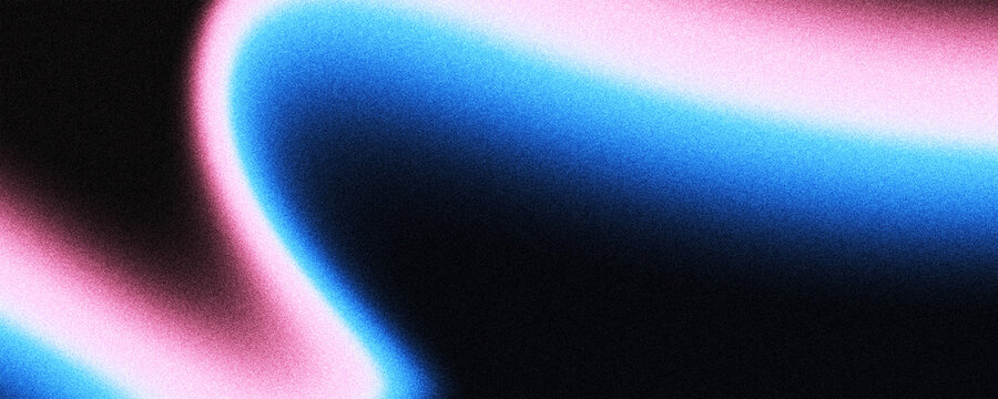 Dark cyan pink grainy background blurred glowing fluid aura wave on dark backdrop, noise texture header, poster, wallpaper, banner design