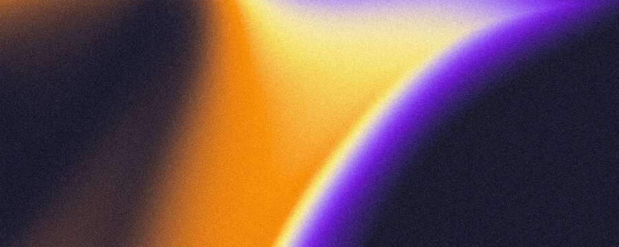 Dark blur orange purple grainy background blurred glowing diagonal light beam on dark backdrop, noise texture header, poster, wallpaper design