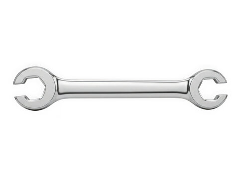 metal combination wrench open end and box spanner isolated on transparent background
