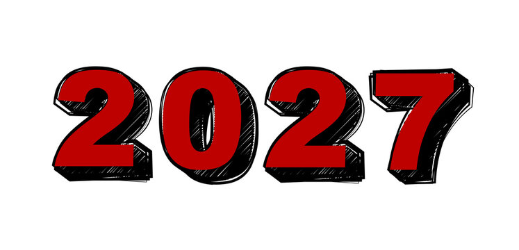 2027 New Year Big Bold Typography 