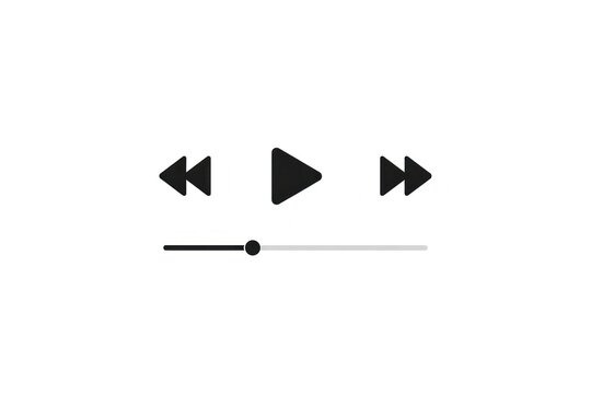 Minimalist media player controls illustration.