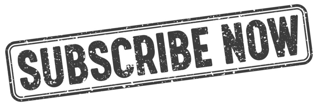 subscribe now black grunge stamp with no background. subscribe now stamp