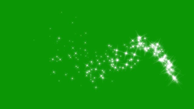 Glitter sparkles twinkle stars line and twinkle sparkle stars animation, glowing twinkle particles, magic sparkle glitter line stars, shining particles stars line magic dust, green screen video. 4k
