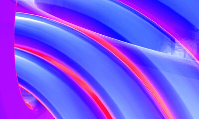 Fototapeta premium Abstract 3d background with smooth flowing blue and magenta neon light curves