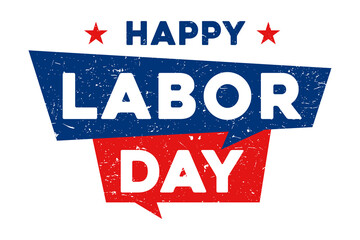 Plakat Vintage Grunge Happy Labor Day Banner isolated on transparent background happy labor day grunge texture distressed banner badge label typography holiday patriotic celebration usa america