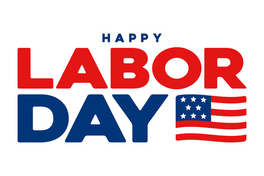 Happy Labor Day Typography with American Flag isolated on transparent background happy labor day american flag usa patriotic typography worker holiday banner header label text red blue