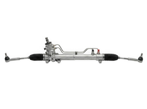 automotive steering rack and pinion mechanism assembly isolated on transparent background