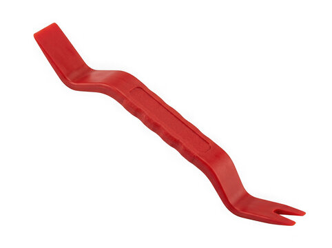 red plastic automotive interior trim removal pry tool isolated on transparent background