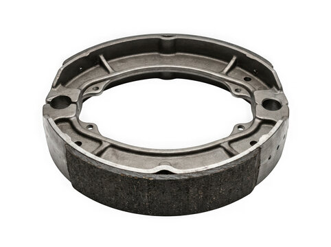automotive drum brake shoe friction replacement part isolated on transparent background