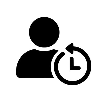 Account history icon flat outline in black