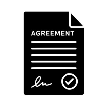 Agreement paper icon flat outline in black