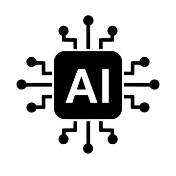 Artificial intelligence icon flat outline in black