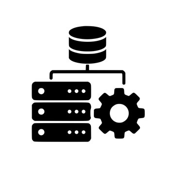 Backend icon flat outline in black
