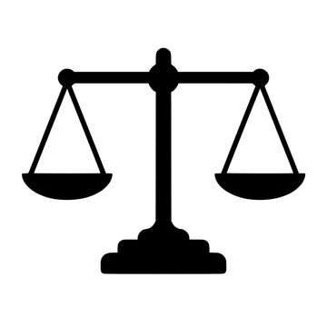 Balance icon flat outline in black