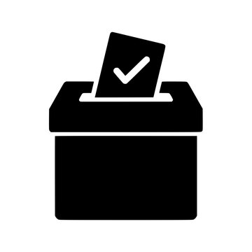 Ballot Vote Box Icon flat outline in black