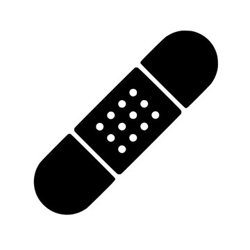 Bandage icon flat outline in black