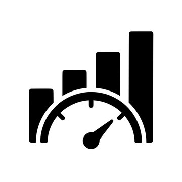 Benchmarking icon flat outline in black