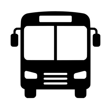 Bus icon flat outline in black