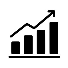 Fototapeta na wymiar Chart icon flat outline in black