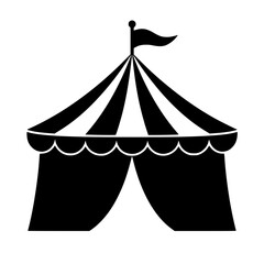 Circus tent icon flat outline in black © ramsey