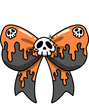 skeletal on halloween bow