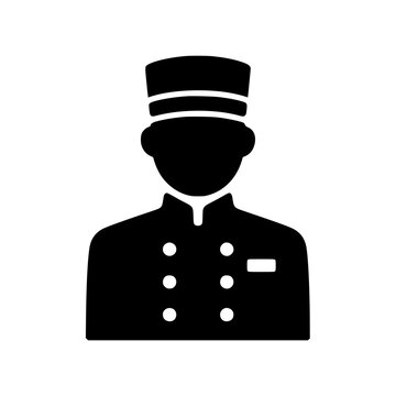 Concierge icon flat outline in black
