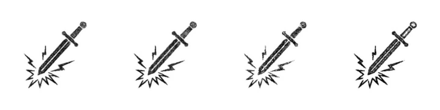 Sketch smite icon design set