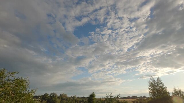 Dramatic Orange Sky and Clouds at Sunset Timelapse
