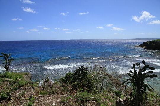 Scenic ocean view, Ladder Beach, Saipan, Northern Mariana Islands