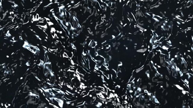 Abstract liquid metal texture with flowing dark chrome waves and shiny reflections 4K Motion Video