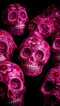 calavera, catrina, d&iacute;a de muertos, cultura mexicana, tradici&oacute;n mexicana, cr&aacute;neo, flores, flores rosas, rosa mexicano, magenta, altar, ofrenda, muerte, celebraci&oacute;n, halloween, folclore mexicano, arte m