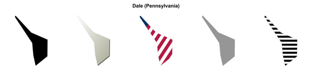 Obraz premium Dale (Pennsylvania) blank outline map set