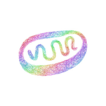 Colorful sketch mitochondrion icon design