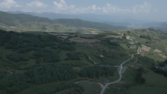aerial view of the mountains