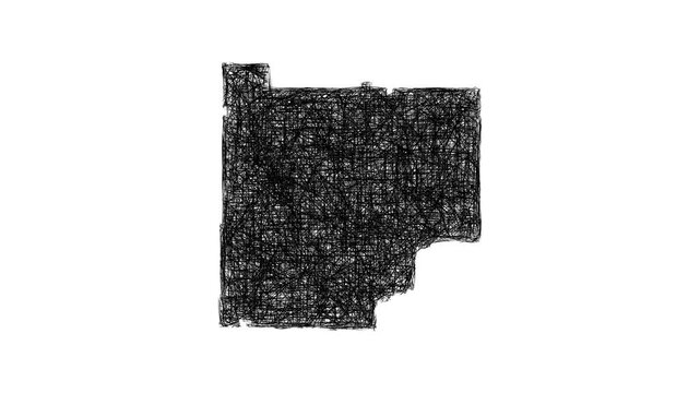 Sketch Cherokee outline map animation - smooth progressive reveal