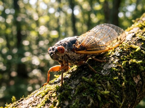 periodical cicadas species on nature