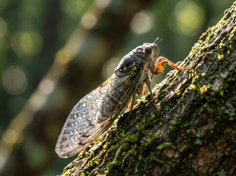 cicadas on wild nature
