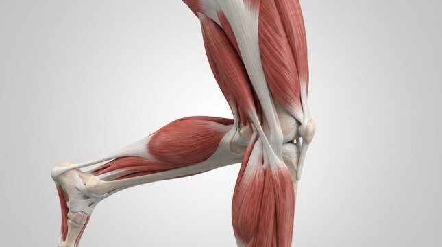 Human leg muscle anatomy and knee joint biomechanics
