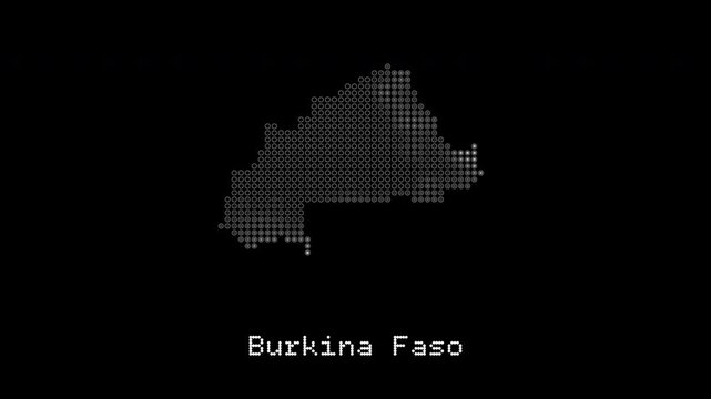 Burkina faso country map animation in dotted style