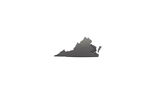 Virginia state map animation and geography representation