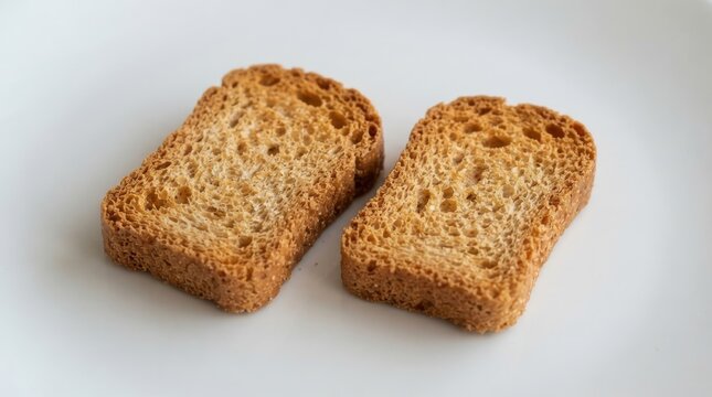 Two crispy rusks on a plate