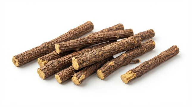 Natural licorice root sticks heap