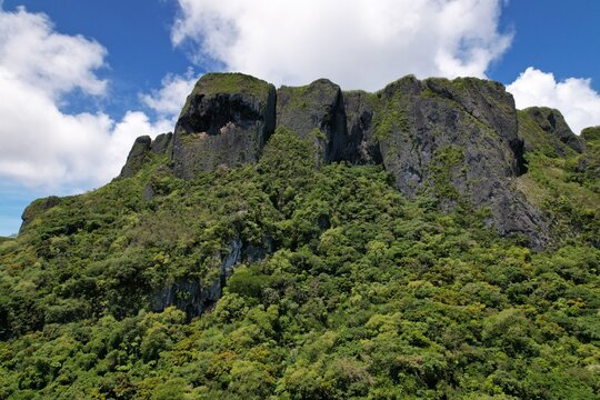 Aerial drone island view, Saipan, Northern Mariana Islands