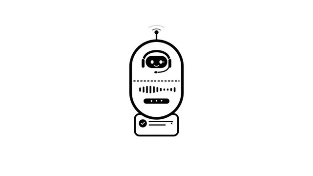 Animated smart capsule terminal with AI voice assistant and waveform