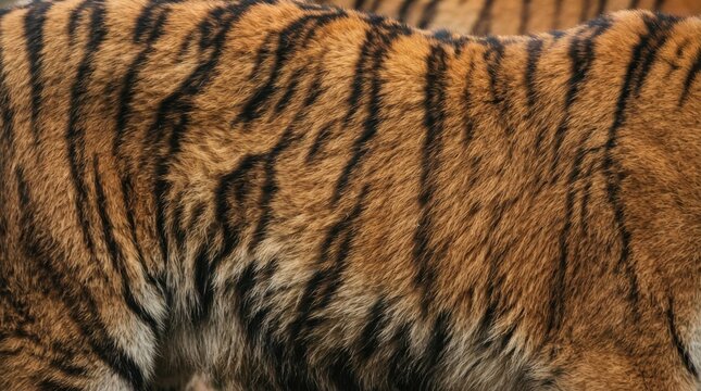 Close up of tiger fur pattern with orange and black stripes